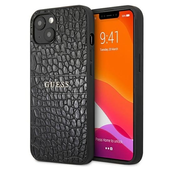 Guess GUHCP13SPCRBBK iPhone 13 mini 5,4" czarny/black Croco Strap Collection GUESS