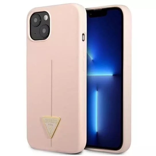 Guess GUHCP13SSLTGP iPhone 13 mini 5,4" różowy/pink hardcase Silicone Triangle 4kom.pl