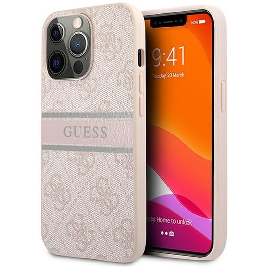 Guess GUHCP13X4GDPI iPhone 13 Pro Max 6,7" różowy/pink hardcase 4G Stripe GUESS