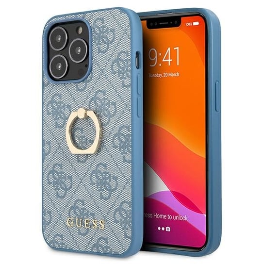 Guess GUHCP13X4GMRBL iPhone 13 Pro Max 6,7" niebieski/blue hardcase 4G with ring stand GUESS