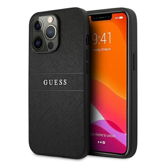 Guess GUHCP13XPSASBBK iPhone 13 Pro Max czarny/black Saffiano Strap GUESS