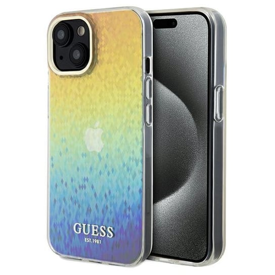 Guess GUHCP14SHDECMI iPhone 14 / 15 / 13 6.1" wielokolorowy hardcase IML Faceted Mirror Disco Iridescent GUESS
