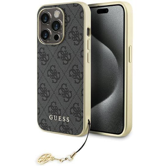 Guess GUHCP15LGF4GGR iPhone 15 Pro 6.1" szary/grey hardcase 4G Charms Collection GUESS