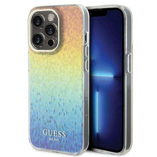 Guess GUHCP15LHDECMI iPhone 15 Pro 6.1" wielokolorowy hardcase IML Faceted Mirror Disco Iridescent GUESS