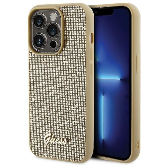 Guess GUHCP15LPMSDGSD iPhone 15 Pro 6.1" złoty/gold hardcase Disco Metal Script GUESS