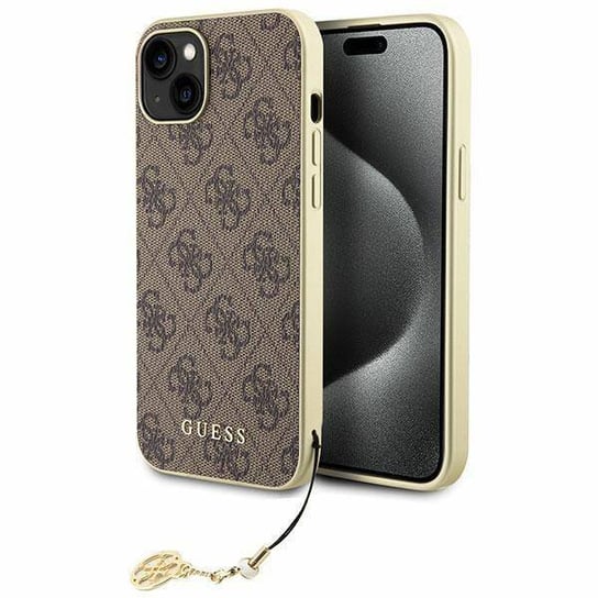 Guess GUHCP15MGF4GBR iPhone 15 Plus 6.7" brązowy/brown hardcase 4G Charms Collection GUESS