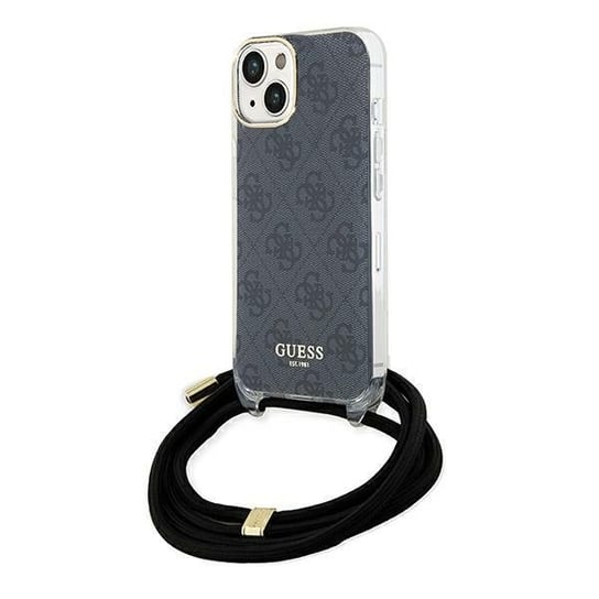 Guess GUHCP15SHC4SEK iPhone 15 / 14 / 13 6.1" czarny/black hardcase Crossbody Cord 4G Print GUESS