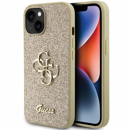 Guess GUHCP15SHG4SGD etui obudowa do iPhone 15 6.1" złoty/gold hardcase Glitter Script Big 4G GUESS