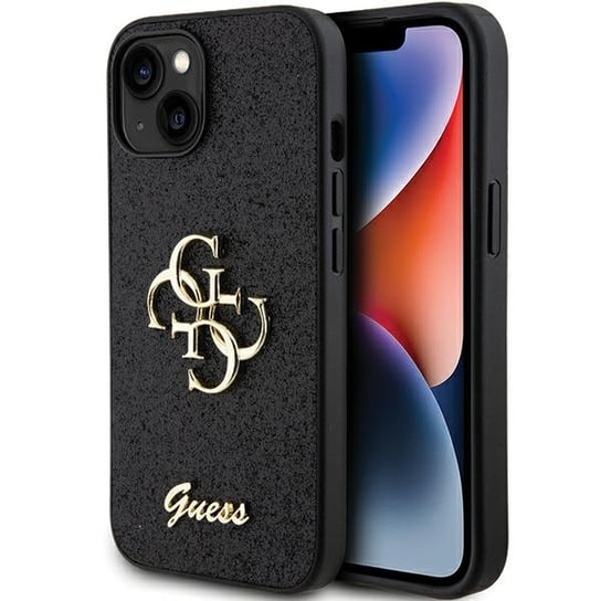 Guess GUHCP15SHG4SGK etui obudowa do iPhone 15 6.1" czarny/black hardcase Glitter Script Big 4G GUESS