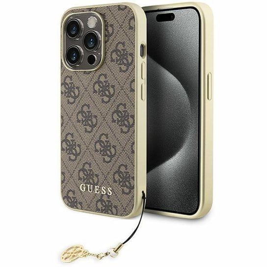 Guess GUHCP15XGF4GBR iPhone 15 Pro Max 6.7" brązowy/brown hardcase 4G Charms Collection GUESS