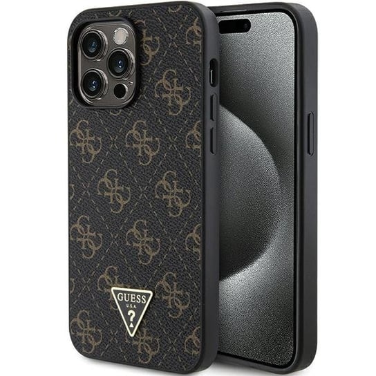 Guess GUHCP15XPG4GPK etui obudowa pokrowiec do iPhone 15 Pro Max 6.7" czarny/black hardcase 4G Triangle Metal Logo GUESS