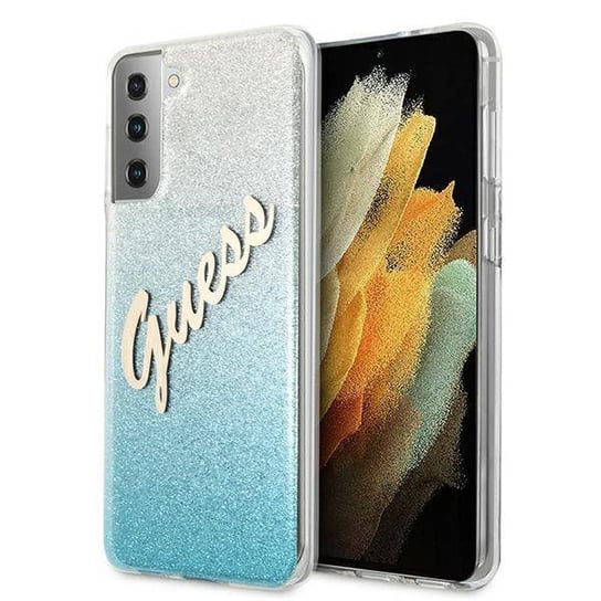 Guess GUHCS21MPCUGLSBL S21+ G996 niebieski/blue hardcase Glitter Gradient Script GUESS