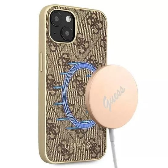 Guess GUHMP13MG4GB iPhone 13 6,1" brązowy/brown hard case 4G Collection Magsafe 4kom.pl