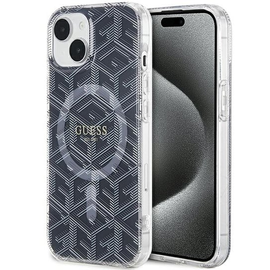 Guess GUHMP15MHGCUSTGK etui obudowa pokrowiec do iPhone 15 Plus / 14 Plus 6.7" czarny/black hardcase IML GCube MagSafe GUESS