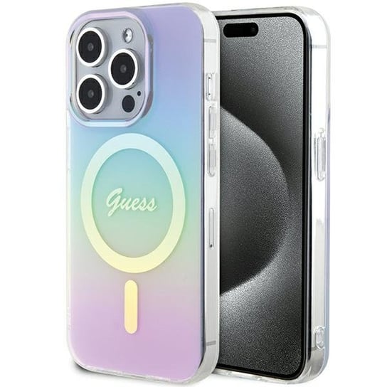 Guess GUHMP15XHITSU iPhone 15 Pro Max 6.7" fioletowy/purple hardcase IML Iridescent MagSafe GUESS