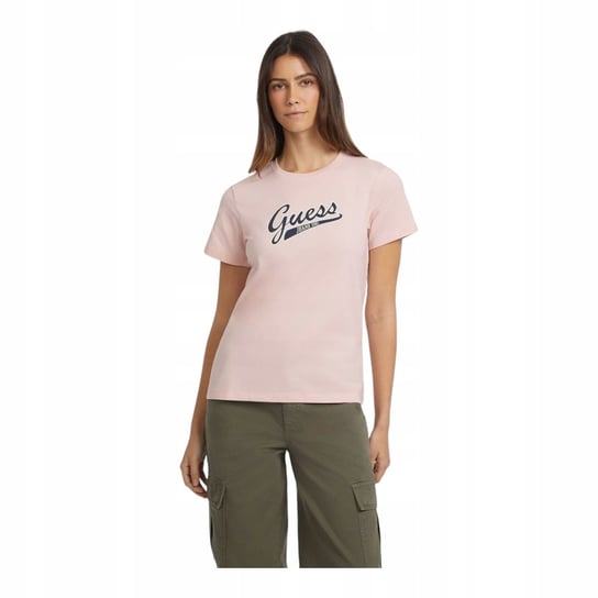 Guess Koszulka Damska T-Shirt Gj Ss Cn Reg Script Różowa R.Xs GUESS