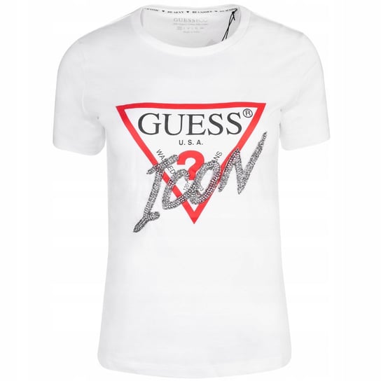Guess Koszulka Damska T-Shirt Ss Cn Icon Tee Biała R.S GUESS
