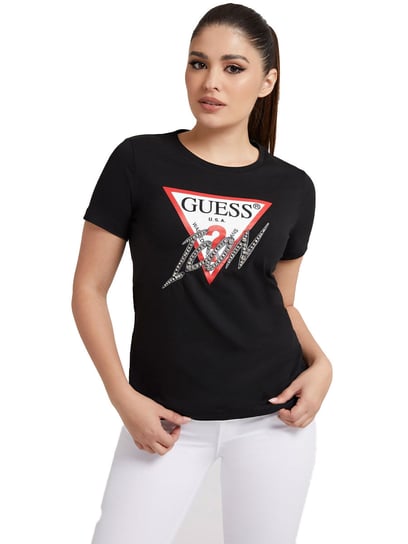 Guess Koszulka Damska T-Shirt Ss Cn Icon Tee Black W2Ri07I3Z11 Jblk Xs GUESS