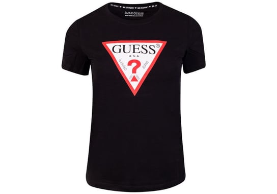 GUESS  KOSZULKA DAMSKA T-SHIRT SS CN ORIGINAL TEE BLACK W1YI1BI3Z11 JBLK - Rozmiar: XL GUESS