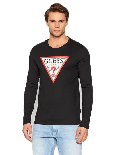 Guess Koszulka Męska Z Długim Rękawem Cn Ls Original Logo Black M2Yi31I3Z11 Jblk  S GUESS