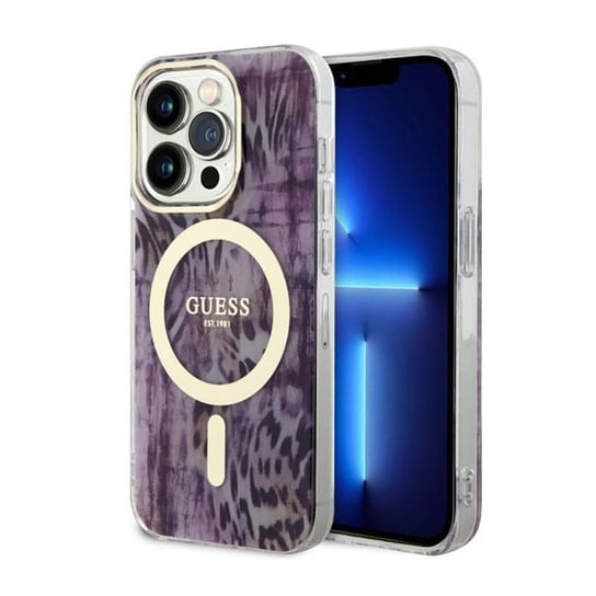 Guess Leopard Magsafe - Etui Iphone 14 Pro Max (Różowy) GUESS