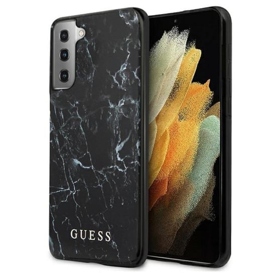 Guess Marble - Etui Samsung Galaxy S21+ (Czarny) Forcetop