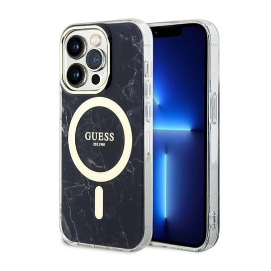 Guess Marble Magsafe - Etui Iphone 14 Pro Max (Czarny) GUESS