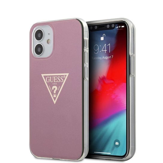 Guess Metallic Triange - Etui iPhone 12 Mini (różowy) GUESS
