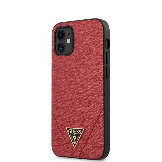 Guess Saffiano V - Etui iPhone 12 Mini (czerwony) GUESS