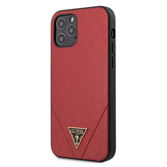 Guess Saffiano V - Etui iPhone 12 Pro Max (czerwony) GUESS