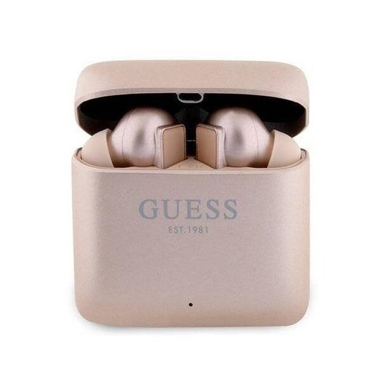 Guess Słuchawki Bluetooth Gutwssu20Alegp Tws + Stacja Dokująca Różowo Złoty/Rose Gold Printed Logo GUESS
