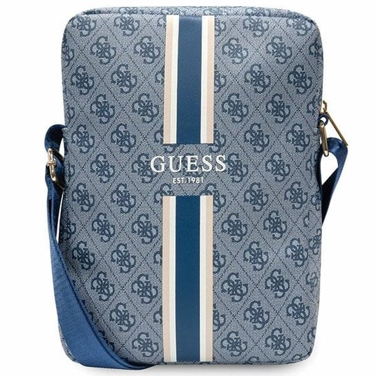 Guess Torba Listonoszka na ramię 10" niebieski/blue 4G Stripes Tablet Bag GUESS