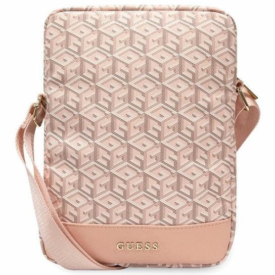 Guess Torba Listonoszka na ramię 10" różowy/pink GCube Stripe Tablet Bag GUESS