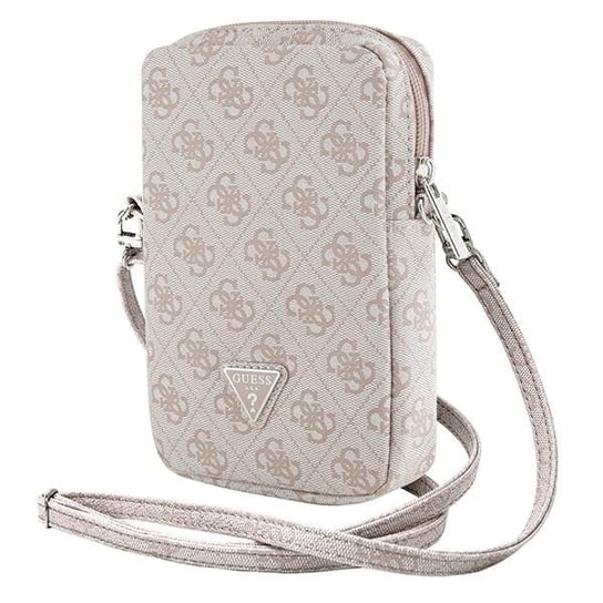 Guess Torebka etui na telefon pokrowiec obudowa wsuwka +pasek na ramię szyję - różowy/pink Zip 4G Triangle GUESS