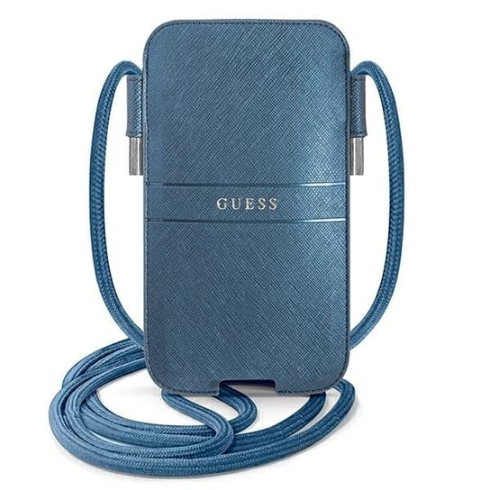 Guess Torebka GUPHLPSASBBL 6,7" niebieski/blue Saffiano Strap GUESS