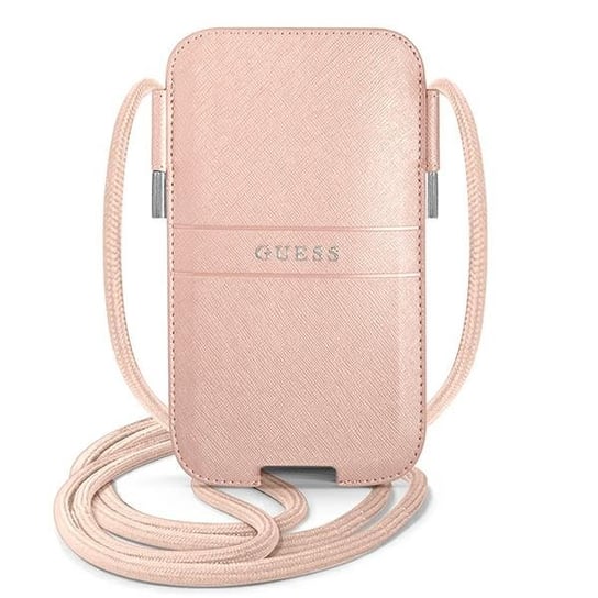 Guess Torebka GUPHLPSASBPI 6,7" różowy/pink Saffiano Strap GUESS