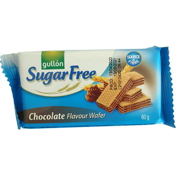 Gullón Sugar Free Wafle z nadzieniem o smaku czekoladowym 60 g Mieszko