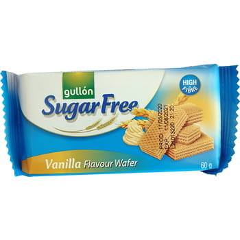 Gullón Sugar Free Wafle z nadzieniem o smaku waniliowym 60 g Mieszko