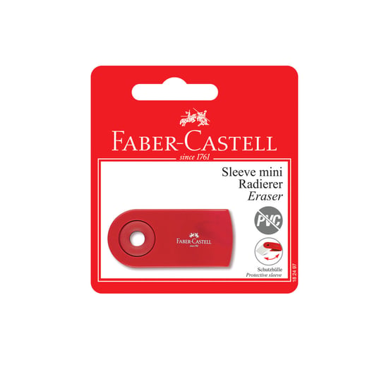 Gumka, Sleeve Mini mix kolorów, 1 sztuka blister, Faber-Castell Faber-Castell