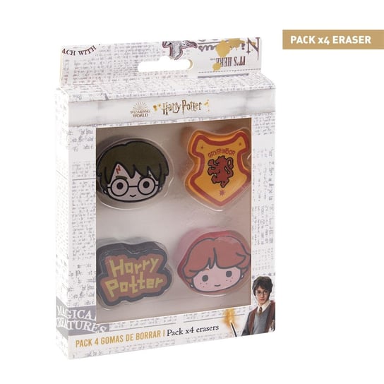 Gumki do ścierania Harry Potter - produkt licencyjny 4 sztuki Kemis - House of Gadgets