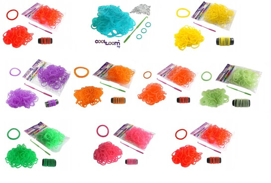 Gumki Karbowane Cool Looming 1000 Szt. 10 Różnych Kolorów Tm Toys TM Toys