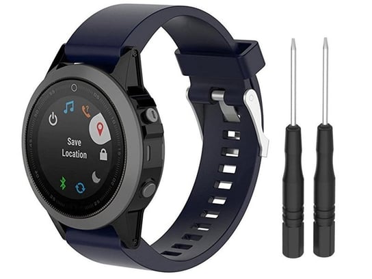 Gumowy pasek Alogy soft do Garmin Fenix 5/5 Plus/6/6 pro granatowy Alogy