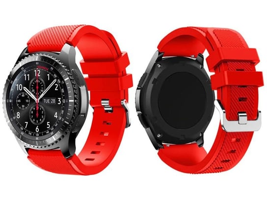 Gumowy pasek sportowy do Samsung Gear S3 / watch 46mm karbon czerwony (22mm) 4kom.pl