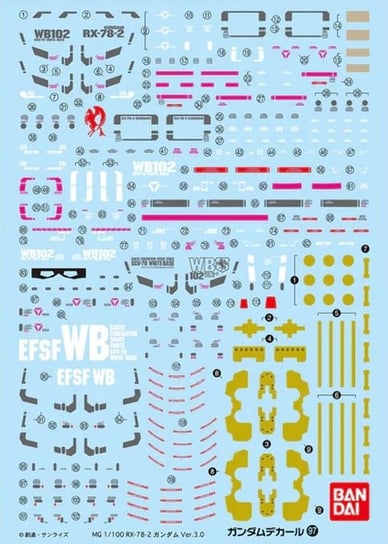 Gundam - Gundam Decal 97 Mg 1/100 Gundam Ver. 3.0 - Model Kit BANDAI