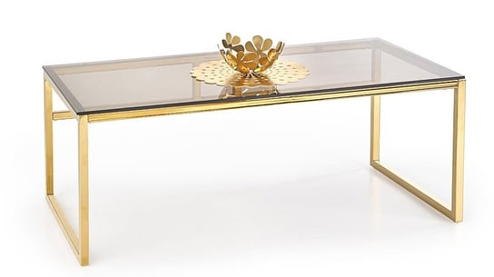 Gustowna ława ELIOR Goldea, brązowo-złota, 45x60x120 cm Elior