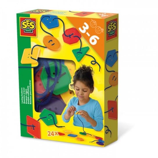 Guziki Do Nawlekania - Zabawki Edukacyjne Dla Chłopców I Dziewczynek SES