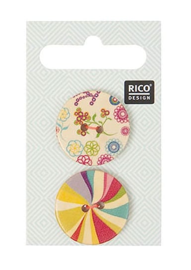 Guziki drewniane, Colorful, 2 sztuki Rico Design GmbG & Co. KG