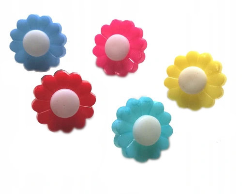 Guziki kwiaty mix kolorów 15 mm 5 szt Tip-Top