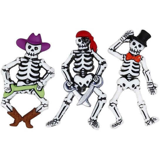 Guziki, Tańczące szkielety, 3 sztuki Creativ Company