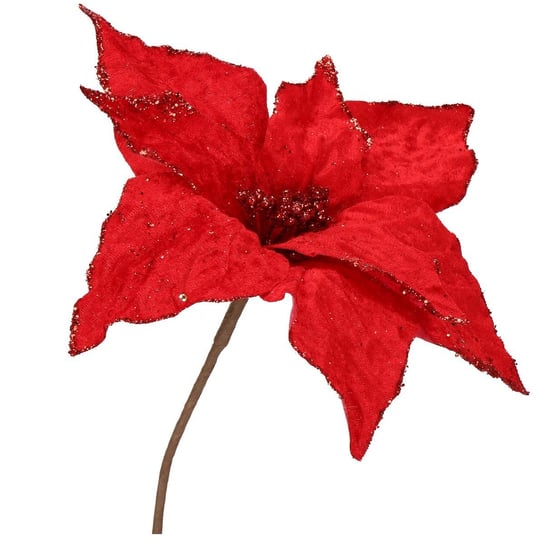 Gwiazda betlejemska 23 cm czerwona z brokatem poinsecja ozdoba świąteczna Springos